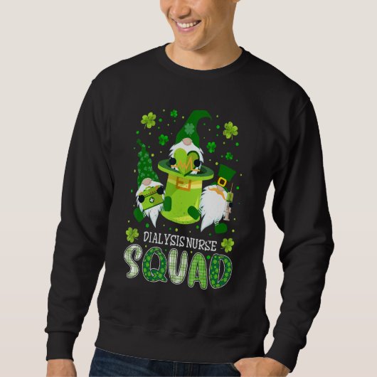 Dialyse Nurse Squad Nursing St Patrick Day Gnomen Trui (Voorkant)