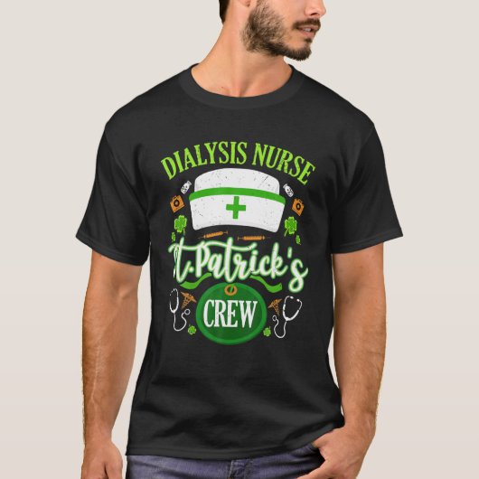 Dialyse Nurse St Patrick's Day Crew Shamrock Matc T-shirt (Voorkant)