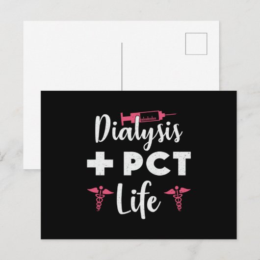 Dialyse + PCT Life Dialyse Technicus Nefrologie Briefkaart (Voorkant / Achterkant)
