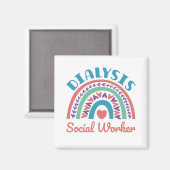 Dialyse Social Worker LCSW Renal Rainbow Magneet (Voorkant / Achterkant)