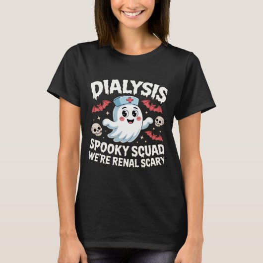 Dialyse Spooky Squad Nier Halloween Nephrologie N T-shirt (Voorkant)