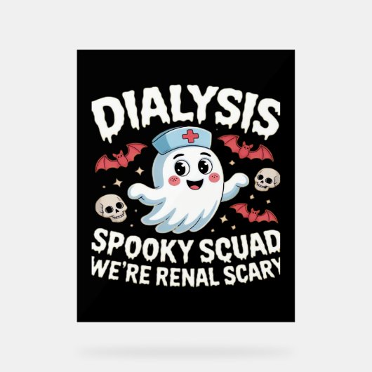Dialyse Spooky Squad Renale Halloween Nefrologie N Acryl Bord (Voorkant)