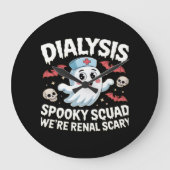 Dialyse Spooky Squad Renale Halloween Nefrologie N Grote Klok (Voorkant)