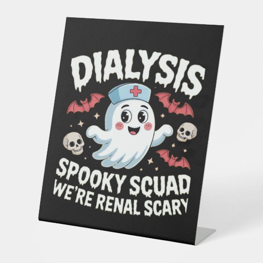 Dialyse Spooky Squad Renale Halloween Nefrologie N Reclamebord Met Voetstuk (Voorkant)