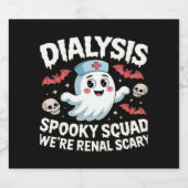 Dialyse Spooky Squad Renale Halloween Nefrologie N Sparkling Wijnetiket (Enkel label)