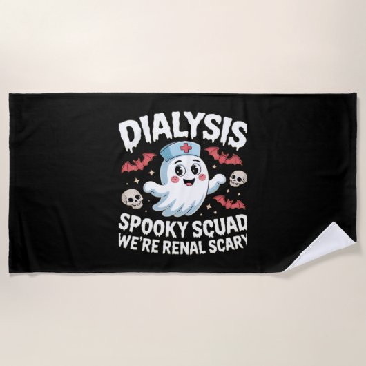 Dialyse Spooky Squad Renale Halloween Nefrologie N Strandlaken (Voorkant)