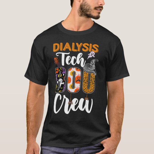 Dialyse Tech Boo Crew Technicier Halloween Matchi T-shirt (Voorkant)