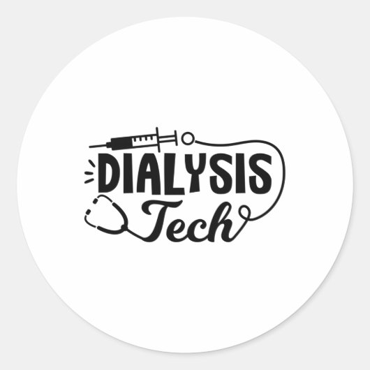 Dialyse Tech Dialyse Neefrologie Technicus Ronde Sticker (Voorkant)