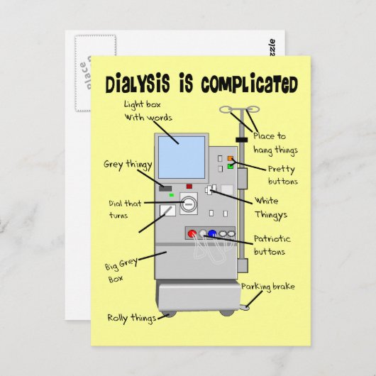 Dialyse-/Tech Funny-cadeautjes Briefkaart (Voorkant / Achterkant)