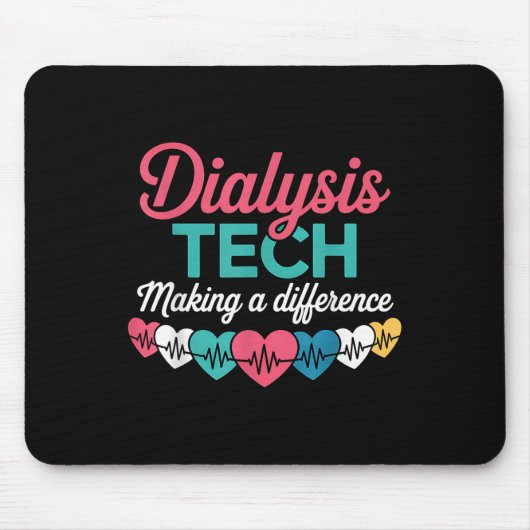 Dialyse Tech Maakt Een Verschil Technicus Hart Muismat (Voorkant)