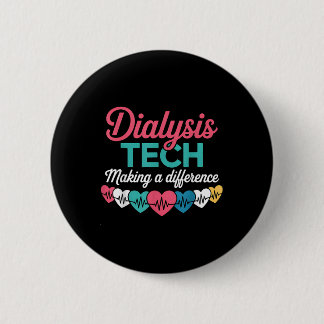 Dialyse Tech Maakt Een Verschil Technicus Hart Ronde Button 5,7 Cm