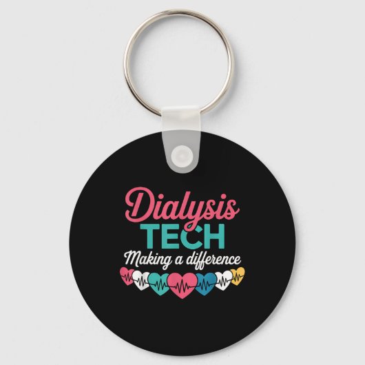 Dialyse Tech Maakt Een Verschil Technicus Hart Sleutelhanger (Voorkant)
