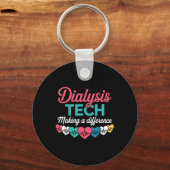 Dialyse Tech Maakt Een Verschil Technicus Hart Sleutelhanger (Voorkant)