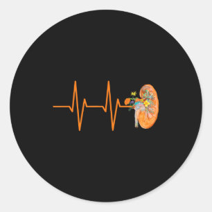 Dialyse Tech Nefrologie Verpleegster Nier Hartslag Ronde Sticker