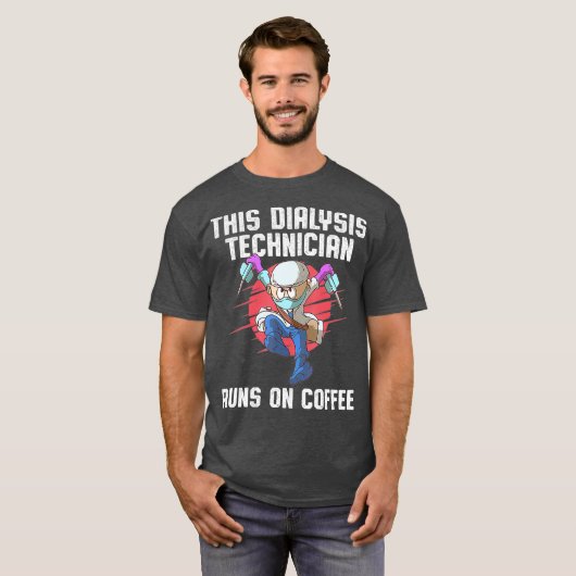 Dialyse technicus draait nefrologie t-shirt (Voorkant volledig)