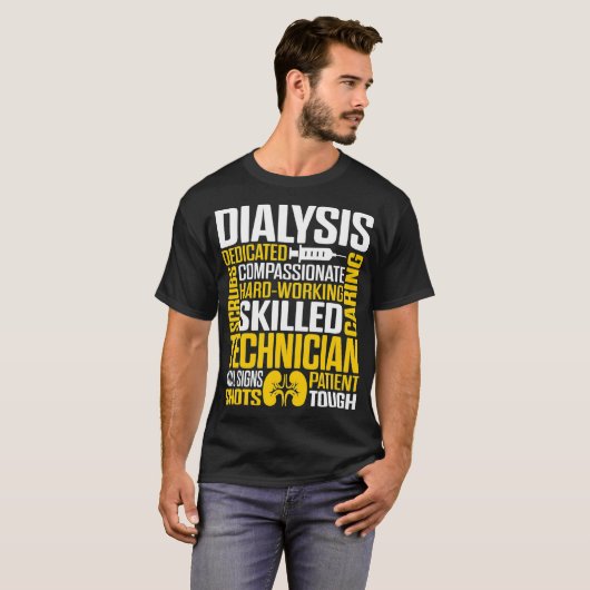 Dialyse Technicus Hardwerkende Nefrologie Tech T-shirt (Voorkant volledig)