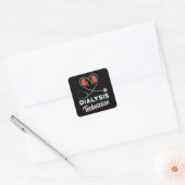 Dialyse-technicus Love Neurse Nephrology Tech Vierkante Sticker (Envelop)