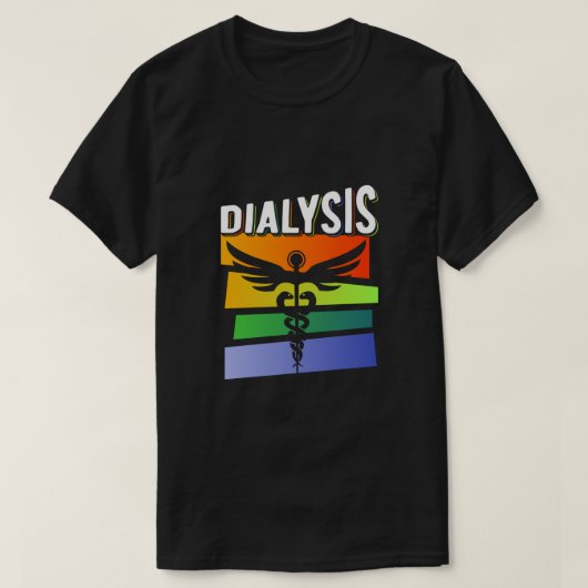 Dialyse Technicus Medisch Kleurrijke Verpleegkundi T-shirt (Design voorkant)