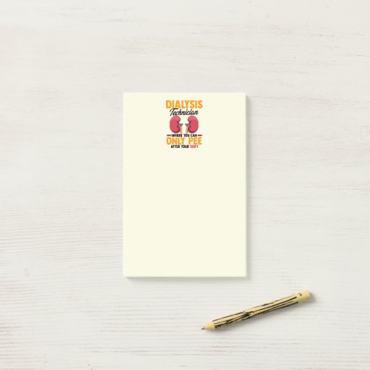 Dialyse Technicus Nefrologie Nieren Post-it® Notes (Op bureau)