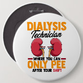 Dialyse Technicus Nefrologie Nieren Ronde Button 6,0 Cm (Voorkant /achterkant)