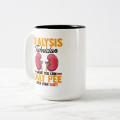 Dialyse Technicus Nefrologie Nieren Tweekleurige Koffiemok (Voorkant links)