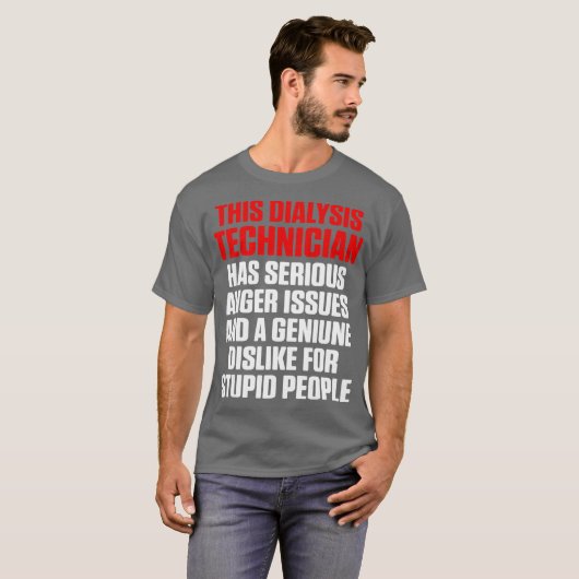 Dialyse technicus serieuze nefrologie t-shirt (Voorkant volledig)