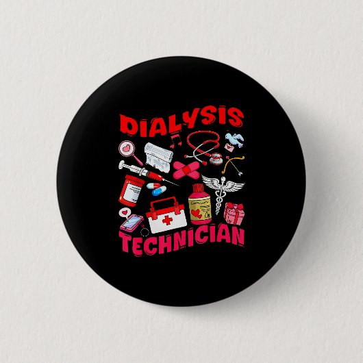Dialyse technicus verpleegster baan gereedschap va ronde button 5,7 cm (Voorkant)