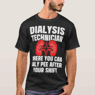Dialyse technicus waar u alleen kunt plassen na t-shirt