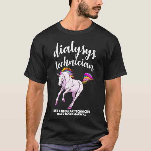 Dialyse Unicorn Shirten Patiëntenverpleegkundige N T-shirt (Voorkant)