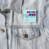 Dialyse Verpleegkundigen Aantekening Ontwerp Vierkante Button 5,1 Cm (In situ)