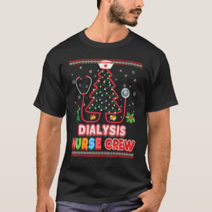 Dialyse Verpleegkundigen Kerst-kerstboom Stethosco T-shirt
