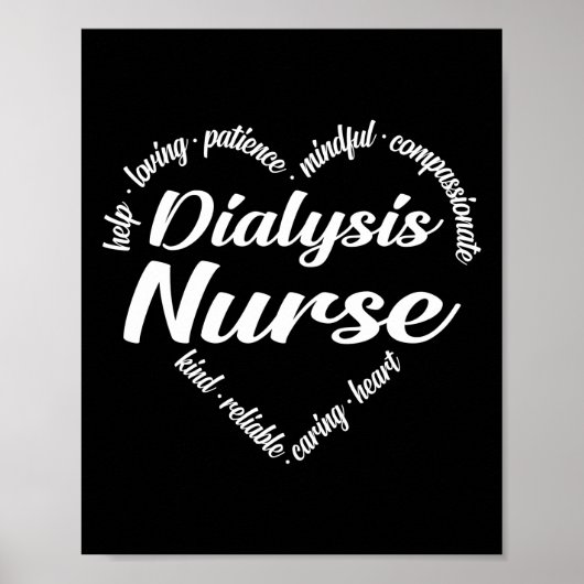 Dialyse Verpleegkundigen Word Cloud Poster (Voorkant)