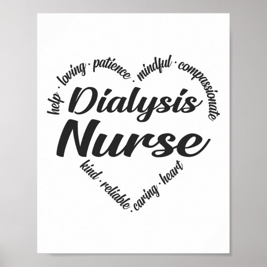 Dialyse Verpleegkundigen Word Cloud Poster (Voorkant)