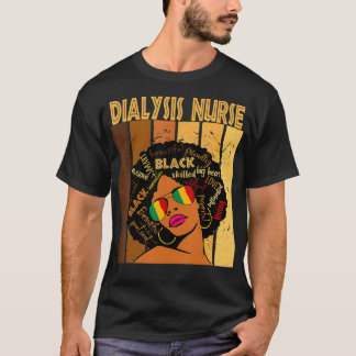 Dialyse verpleegster Afro African American Black H T-shirt