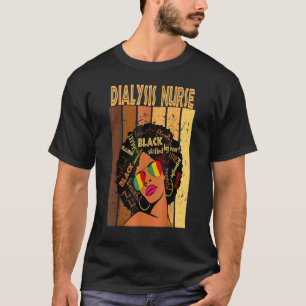 Dialyse verpleegster Afro African American Black H T-shirt