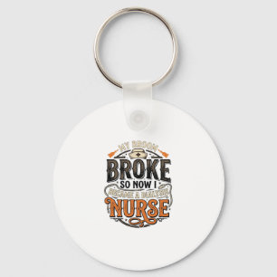 Dialyse Verpleegster Halloween Bezem Gebroken Vint Sleutelhanger