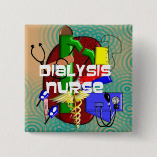 Dialyse- zurse-kunstgeschenken vierkante button 5,1 cm