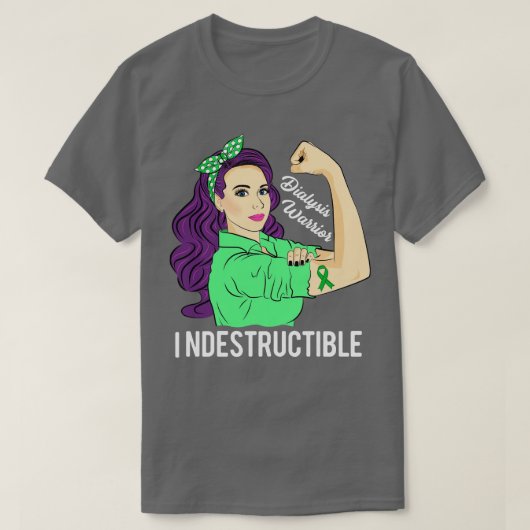 Dialysebewustzijn Niertransplantatie Warrior Indes T-shirt (Design voorkant)