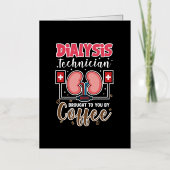 Dialysetechnicus die u met koffie heeft aangesprok folie wenskaart (Voorkant)