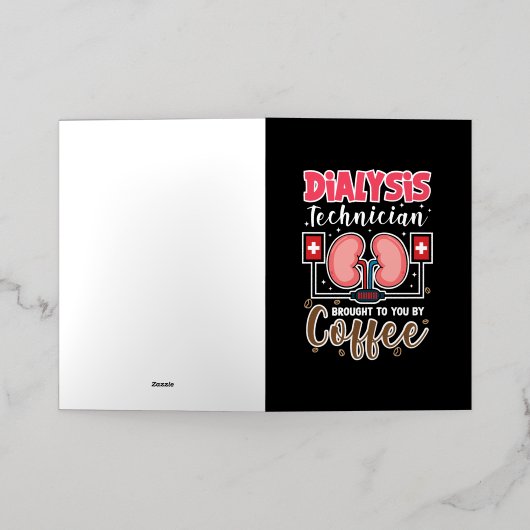 Dialysetechnicus die u met koffie heeft aangesprok folie wenskaart (Buiten Laag)