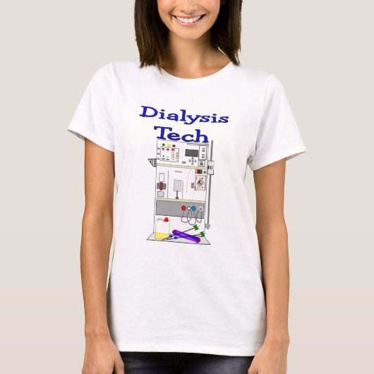 Dialysetechnicus — Fresenius-ontwerp machine T-shirt (Voorkant)