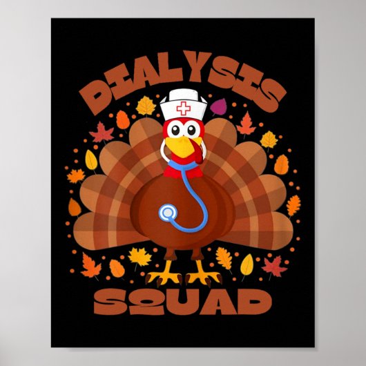 Dialysetechnicus Nefrologie Thanksgiving Dialyse Poster (Voorkant)