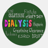 Dialyseterminologie — cadeaus ronde sticker (Voorkant)