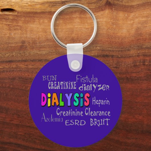 Dialyseterminologie geeft Sleutelhanger paars (Voorkant)