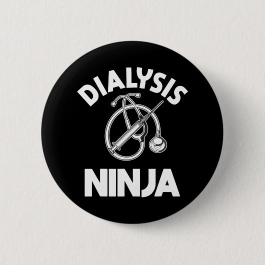 Dialyseverpleegkundige Ninja Nefrologie RN Renaal  Ronde Button 5,7 Cm (Voorkant)