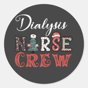 dialyseverpleegkundigen , kerstmis - shirt ronde sticker