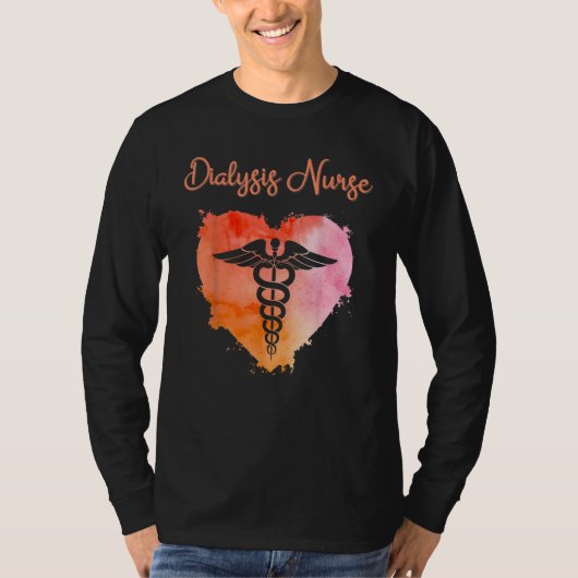 Dialysis Nurse   Nurses Nursing Graduation Caduceu T-shirt (Voorkant)