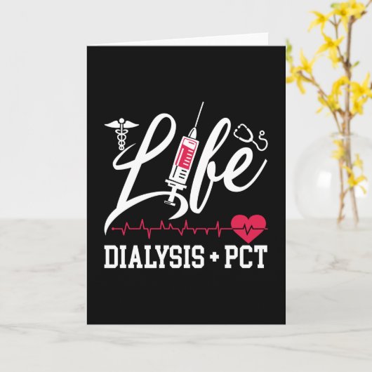 Dialysis Nurse Tech Life Dialysis + PCT Technician Kaart (Gele Bloem)
