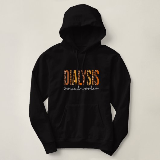 Dialysis Social Worker leopard Fall Autumn Thanksg Hoodie (Design voorkant)