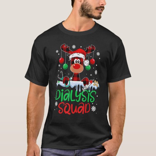 Dialysis Squad Christmas Reindeer Nurse Matching P T-shirt (Voorkant)